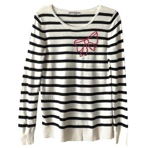 Gap Mariner Striped Sweater Women’s Size Medium Red Bow Lightweight Wool Blend